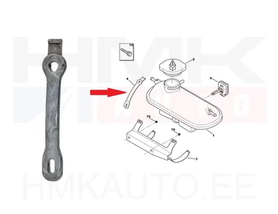 Expansion tank retaining strap OEM Citroen/Peugeot - PSA 1307HQ - OE - 100% Genuine Part