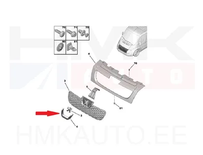 Iluvõre kroomliist (logo ümbris) OEM Peugeot Boxer 2006- - PSA 1616406480 - OE - 100% Genuine Part