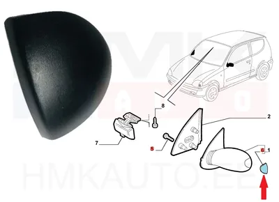 Заглушка корпуса зеркала заднего вида правая OEM Fiat Ceicento - FIAT 71715590 - OE - 100% Genuine Part