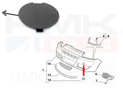 Puksiirava kate esistanges OEM Fiat Doblo 2005-09 - FIAT  71740732 - OE - 100% Genuine Part