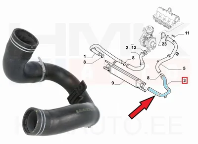 Turbocharger air pipe OEM Fiat Doblo 1,6/2,0JTD 2010- - FIAT  51832089 - OE - 100% Genuine Part