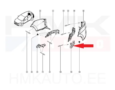 Tagastange kinnitus vasak OEM Renault Clio IV Grandtour - REN  850452344R - OE - 100% Genuine Part