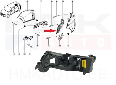 Tagastange kinnitus vasak OEM Renault Clio IV Grandtour - REN  850450257R - OE - 100% Genuine Part