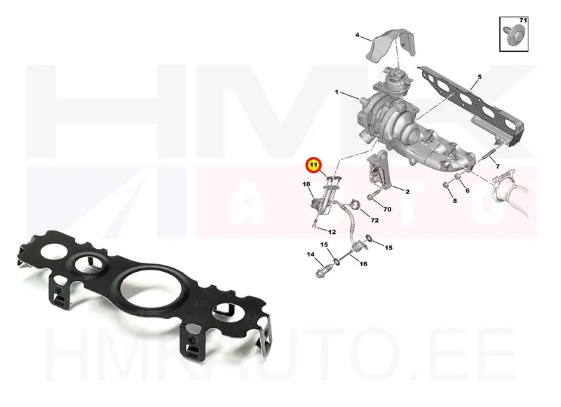 Turbo õli tagasivoolutoru tihend OEM Citroen/Peugeot 2,0BlueHDi - PSA 9801192480 - OE - 100% Genuine Part