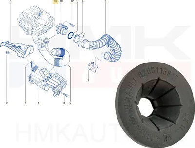 Õhufiltri korpuse kinnituspuks OEM Renault Master, Trafic 2,5DCi - REN  8200113817 - OE - 100% Genuine Part
