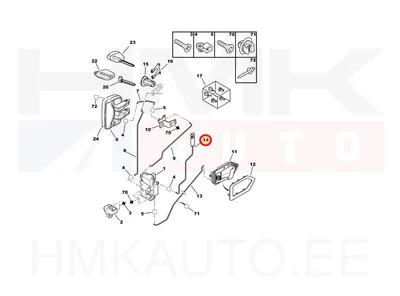 Ukselukusti varras esiuksele vasak OEM Partner/Berlingo - PSA  9157J6 - OE - 100% Genuine Part