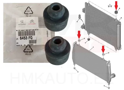 A/C radiaatori fikseerimis puks OEM Citroen/Peugeot - PSA 6453FQ - OE - 100% Genuine Part