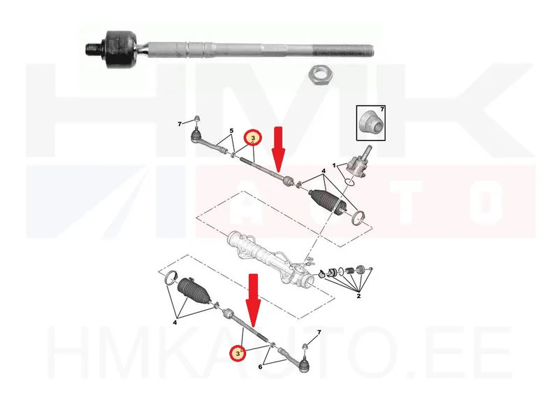 Roolivarras OEM Citroen C4/Peugeot 308,3008,5008 - PSA 3812F2 - OE - 100% Genuine Part