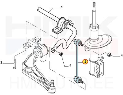 Stabilisaatori otsavarras eesmine OEM Citroen C8/Peugeot 807 - PSA 508751 - OE - 100% Genuine Part