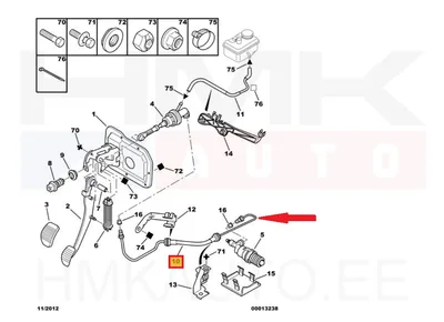 Sidurisilindri toru OEM Peugeot 406 00- - PSA  215638 - OE - 100% Genuine Part
