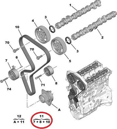 Hammasrihma komplekt OEM Citroen/Peugeot 1,6 16v  04-  TU5JP4/EC5 - PSA  0831R9 - OE - 100% Genuine Part