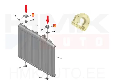 Jahutusradiaatori fikseerimis puks OEM Citroen/Peugeot - PSA  1312C5 - OE - 100% Genuine Part
