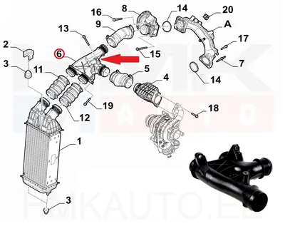Turbo õhutoru OEM Citroen/Peugeot/Fiat 1,6HDi - PSA 9678406580 - OE - 100% Genuine Part