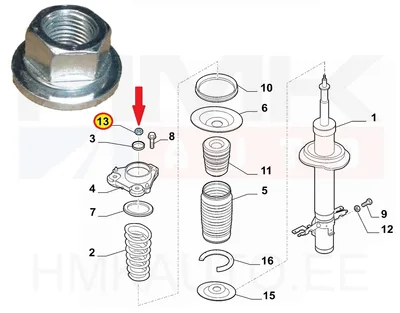 Amortisaatori kinnitusmutter OEM Jumper/Boxer/Ducato - PSA 503617 - OE - 100% Genuine Part