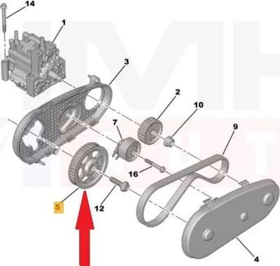 Шкив топливного насоса OEM Citroen/Peugeot 2,7HDi Ø126 - PSA 193044 - OE - 100% Genuine Part