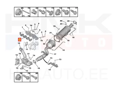 Прокладка выпускного коллектора OEM Citroen/Peugeot/Fiat 2,0HDi 16V - PSA  0349L9 - OE - 100% Genuine Part