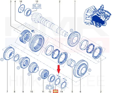 Gearbox adjustment shim kit OEM Renault gearbox - REN 7701476659 - OE - 100% Genuine Part