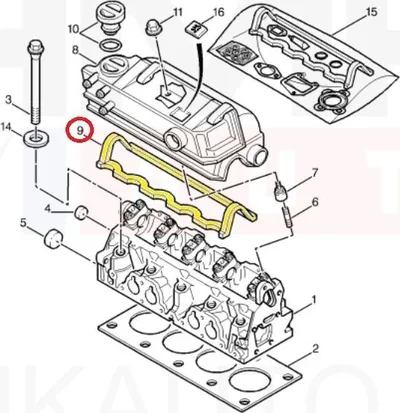 Klapikambrikaane tihend OEM Citroen/Peugeot 1,6/1,8/2,0  XU5J,XU7J,XU10J - PSA  024971 - OE - 100% Genuine Part