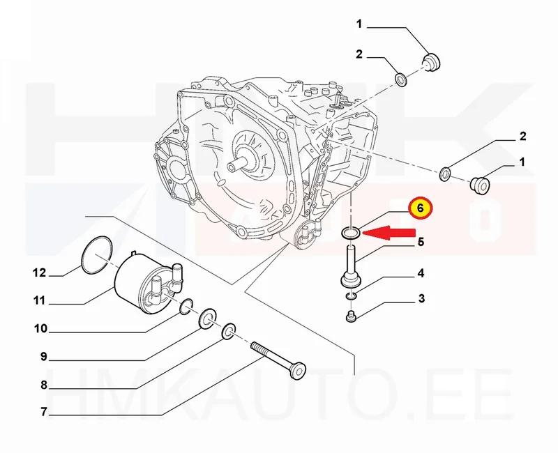 Õlikorgi tihendiseib 20mm OEM Citroen/Peugeot AT6/AM6 automaatkast - PSA 221923 - OE - 100% Genuine Part