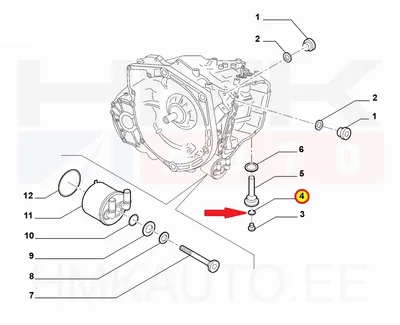 Õlikorgi tihendiseib 6,07x1,78 OEM Citroen/Peugeot AT6/AM6 automaatkast - PSA 220945 - OE - 100% Genuine Part
