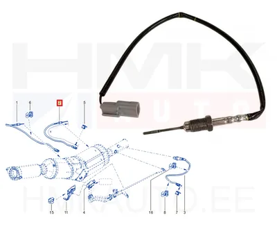Датчик температуры выхлопных газов задний OEM Renault Scenic,Megane,Talisman 1,6dCi - REN  226404086R - OE - 100% Genuine Part
