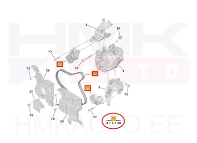 Mitmikkiilrihma komplekt OEM Citroen C3,C4/Peugeot 208,2008 1,6BlueHDI - PSA  1613255580 - OE - 100% Genuine Part