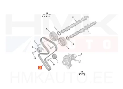 Hammasrihm OEM Peugeot/Citroen 1,8-2,2 EW7/10/12 - PSA 0816F4 - OE - 100% Genuine Part