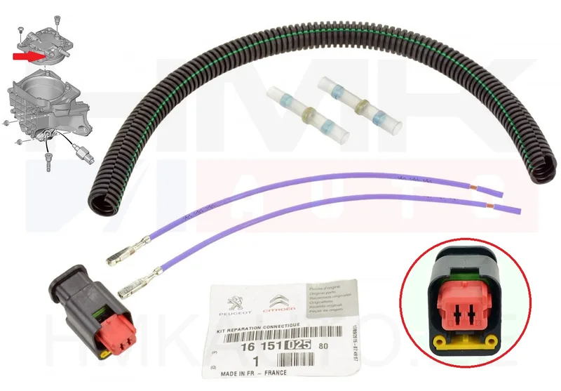Фишка датчика топливного фильтра с проводами OEM Citroen/Peugeot/Fiat 2,0HDi 2010- - PSA 1615102580 - OE - 100% Genuine Part