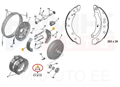 Brake shoes OEM Peugeot 206 - PSA 4241L5 - OE - 100% Genuine Part