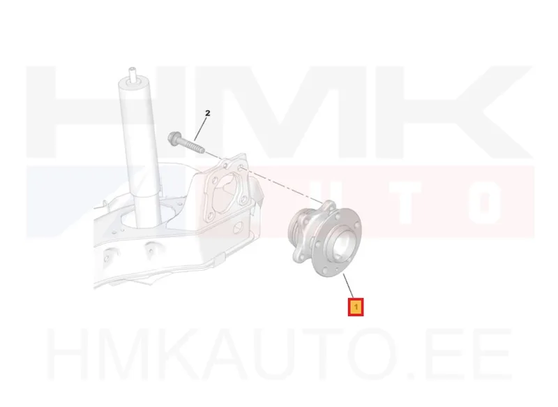 Rattalaagri komplekt tagumine OEM Citroen C4 Picasso/Peugeot 308 2013- - PSA 9803736180 - OE - 100% Genuine Part
