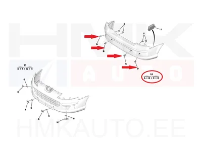 Pysäköintitunnistimen kiinnitysteline (sarja 4kpl.) OEM Peugeot 407 - PSA  7414FX - OE - 100% Genuine Part
