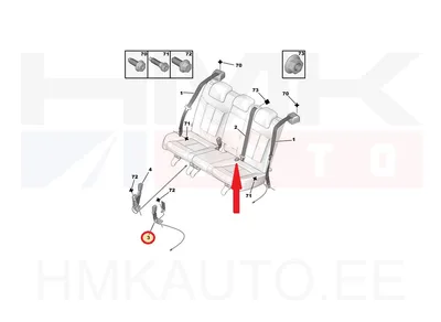 Turvavöö vastus tagumine vasak OEM Peugeot 3008 - PSA  8975JA - OE - 100% Genuine Part
