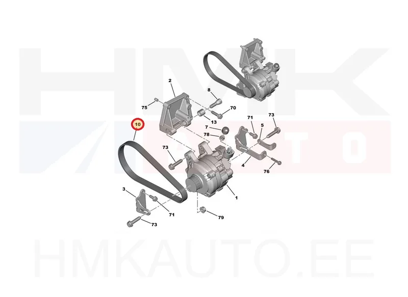Mitmikkiilrihm 6PK728 OEM Citroen/Peugeot - PSA 5750WN - OE - 100% Genuine Part
