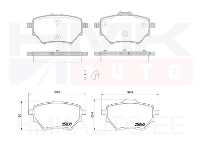 Piduriklotside komplekt tagumine Citroen Berlingo 2018-, C4, C4 Picasso/ Peugeot 208, 2008, 308 , 408 , 3008, 508, Rifter - WOK P1462300