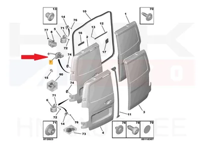 Uksepiiraja tagauksele OEM Jumpy/Expert 2016- - PSA  9809831880 - OE - 100% Genuine Part