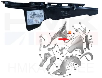 Esitiiva kinnitus parem OEM Peugeot 208 2012- - PSA 9675631080 - OE - 100% Genuine Part