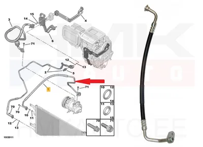 Konditsioneeri toru, kõrgsurve OEM Jumper/Boxer/Ducato 2011-14  3,0HDi - PSA  1607290680 - OE - 100% Genuine Part