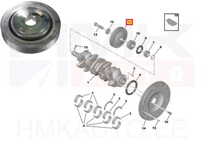 Poulie, vilebrequin OEM Citroen/Peugeot/Fiat 2,0 16V EW10 - PSA  0515R1 - OE - 100% Genuine Part