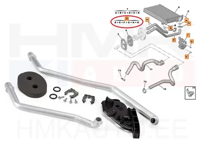 Salongiradiaatori torud OEM Citroen C3 Picasso/Peugeot 308 - PSA 6448S5 - OE - 100% Genuine Part
