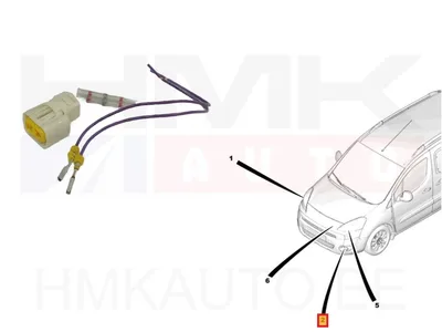 Pistik udutulele OEM Citroen/Peugeot 2-klemmi - PSA 1606247380 - OE - 100% Genuine Part