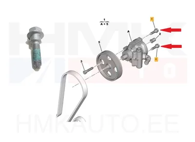 Болт крепления насоса гидравлического усилителя руля M8x1,25-L26 OEM Citroen/Peugeot/Fiat - PSA 401082 - OE - 100% Genuine Part
