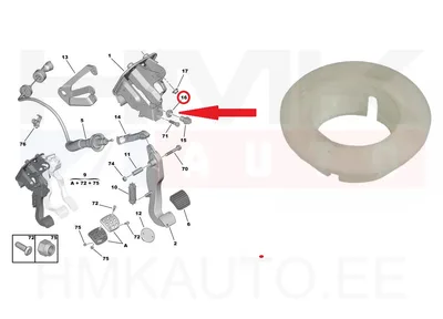 Piduritule lüliti kinnituspuks OEM Citroen/Peugeot/Fiat - PSA 453412 - OE - 100% Genuine Part