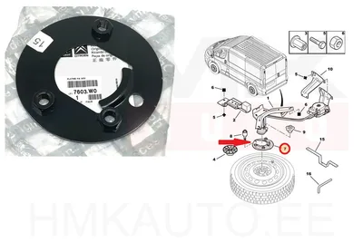 Spare wheel spacer plate, 15" wheel OEM Jumper/Boxer/Ducato 2006- - PSA 7603W0 - OE - 100% Genuine Part