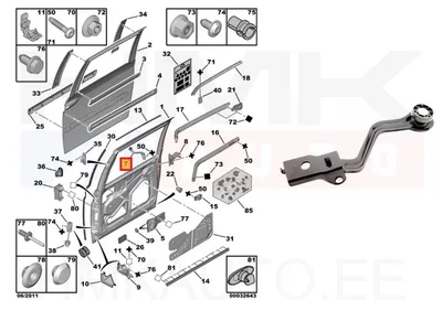 Liugukse ülemine tugi vasak OEM Citroen C8/Peugeot 807 - PSA  9033H3 - OE - 100% Genuine Part