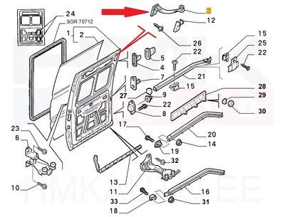 Liugukse ülemine tugi vasak OEM Jumpy/Expert/Scudo 95-06 - PSA  9033K3 - OE - 100% Genuine Part