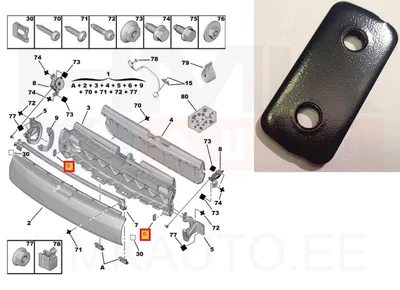 Планка крепления петли люка багажника OEM Peugeot 3008 - PSA  8613F4 - OE - 100% Genuine Part