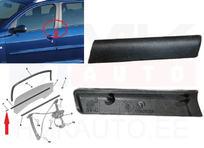 Esiukse katteliist vasak OEM Peugeot 206 - PSA  933491 - OE - 100% Genuine Part