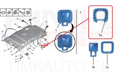 Tagumise kaubavõrgu kinnituskoha kate OEM Peugeot 5008 2011- - PSA  8337KW - OE - 100% Genuine Part