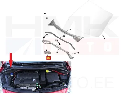 Pollen filter cover OEM Peugeot 207 - PSA 8251Y3 - OE - 100% Genuine Part