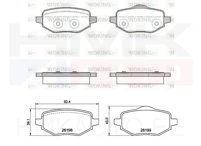 Jarrupalasarja, taka Citroen C4 / Peugeot 2008,208 2019- - WOK P1852300 - Woking